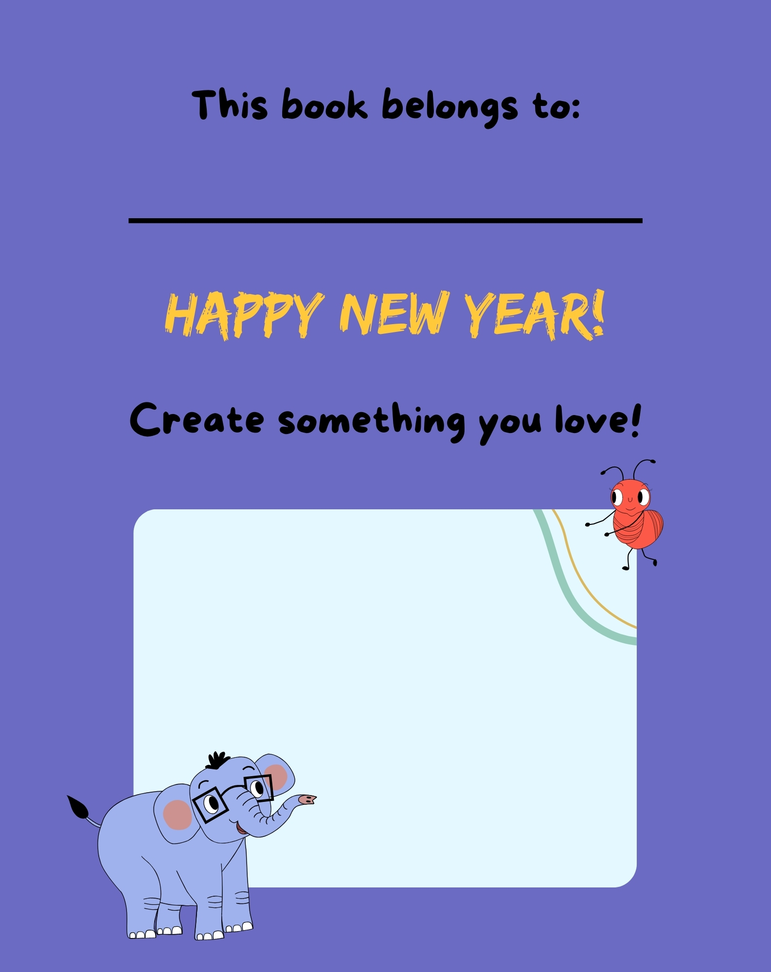Lulu and Tuck Stories: What's Your New Year's Resolution? 4 This book belongs to page illustration from Lulu and Tuck Stories: What's Your New Year's Resolution? by No More Blank Pages.