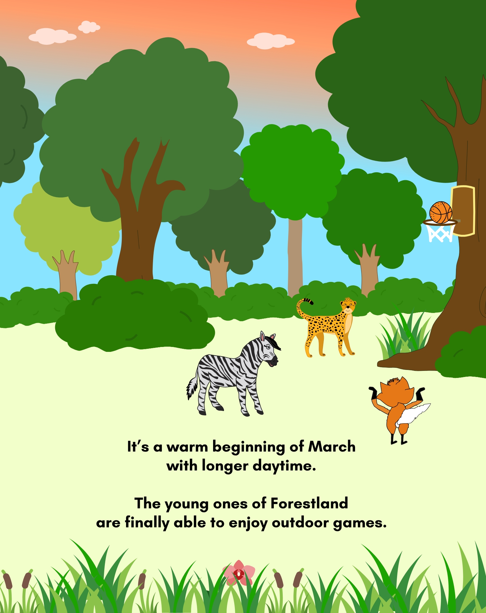 Lulu and Tuck Stories: Who is the Best Animal in Forestland? 6 Inside page illustration of story scene from Lulu and Tuck Stories: Who is the Best Animal in Forestland? by No More Blank Pages.