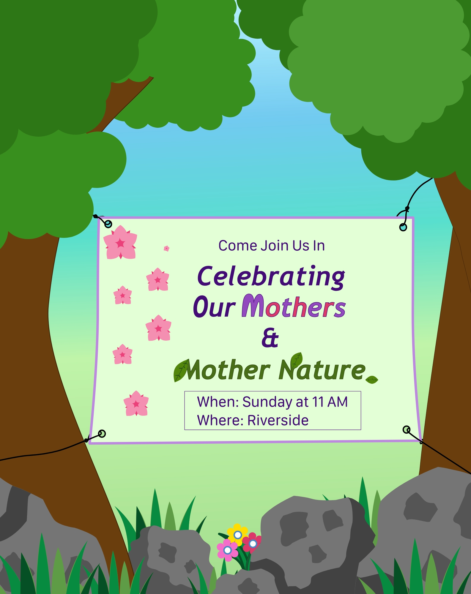 Lulu and Tuck Stories: Mother’s Day with Mother Nature 5 Inside page illustration of story scene from Lulu and Tuck Stories: Mother’s Day with Mother Nature by No More Blank Pages.